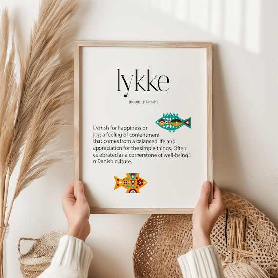 Lykke Definition Print, Scandinavian Wall Art