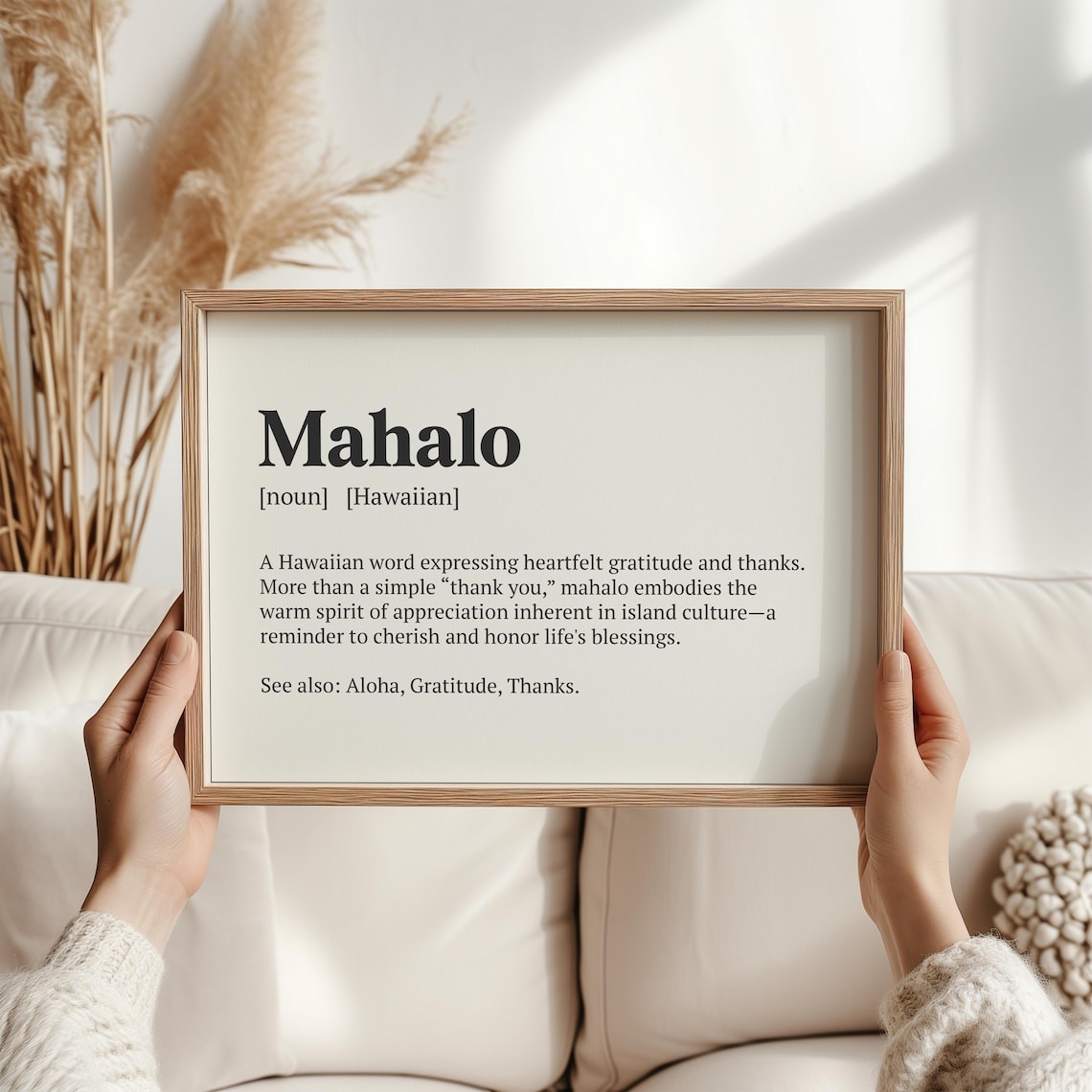 Mahalo Hawaiian Gratitude Quote Art Print