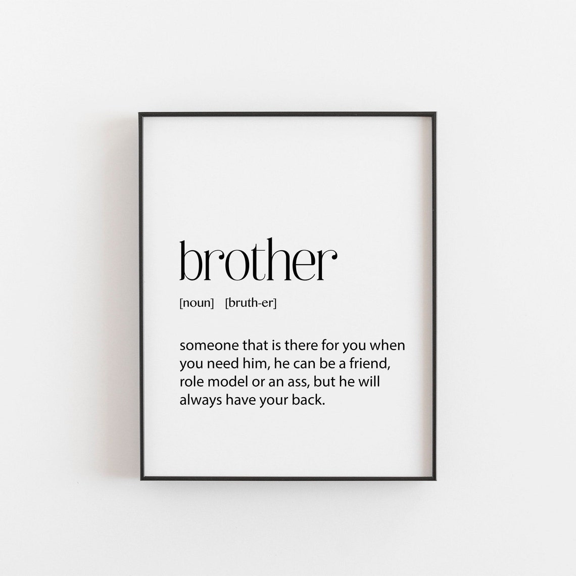Brother Gift Definition Quote Art Print