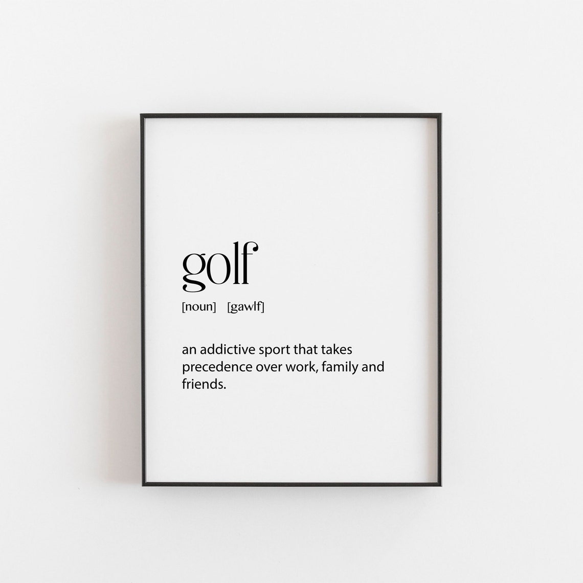 Golf Dictionary Art Print, Gift for Men