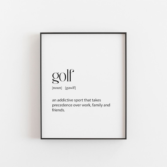 Golf Dictionary Art Print, Gift for Men