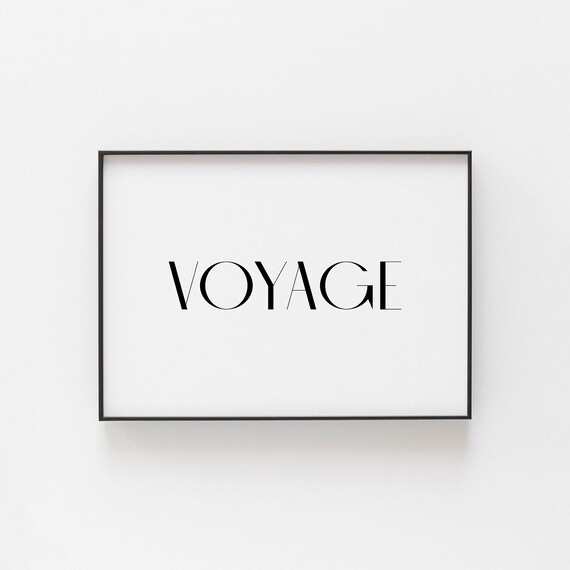 Voyage Minimalist Typography Wanderlust Travel Word Wall Poster