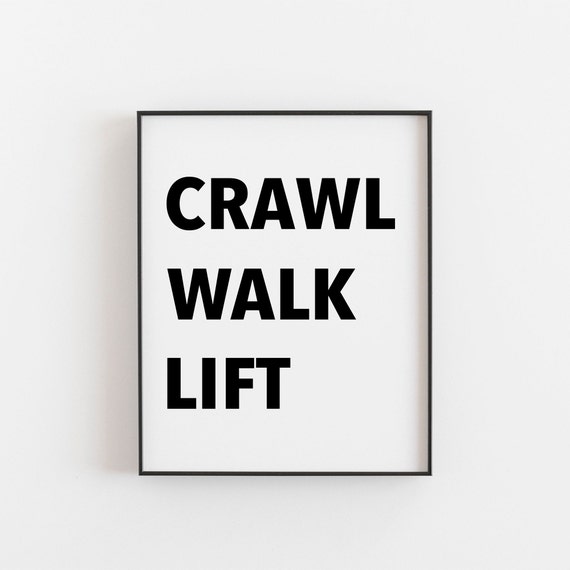 Baby Print Crawl Lift Weight Lifting Decor Funny Nursery Shower Gifts Fitness For Expecting Moms Gym