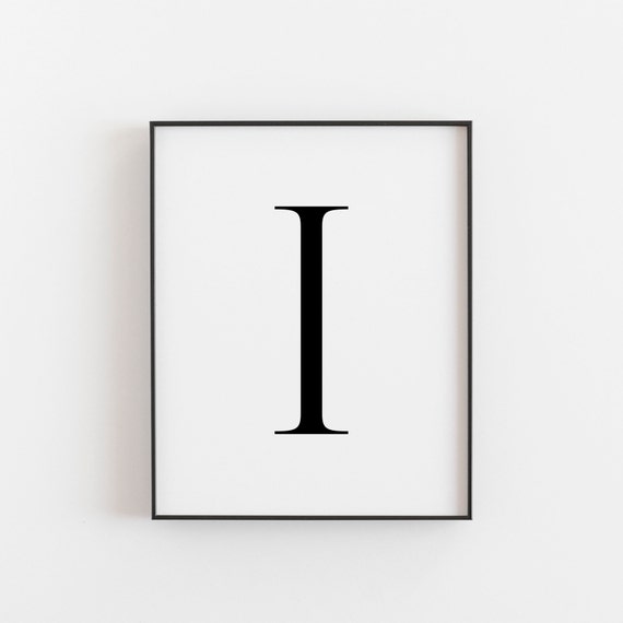 Letter I Monogram Nursery Initial Art Print