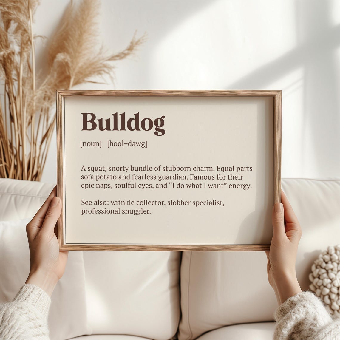 Funny Bulldog Definition Dog Breed Dictionary Humor Wall Poster