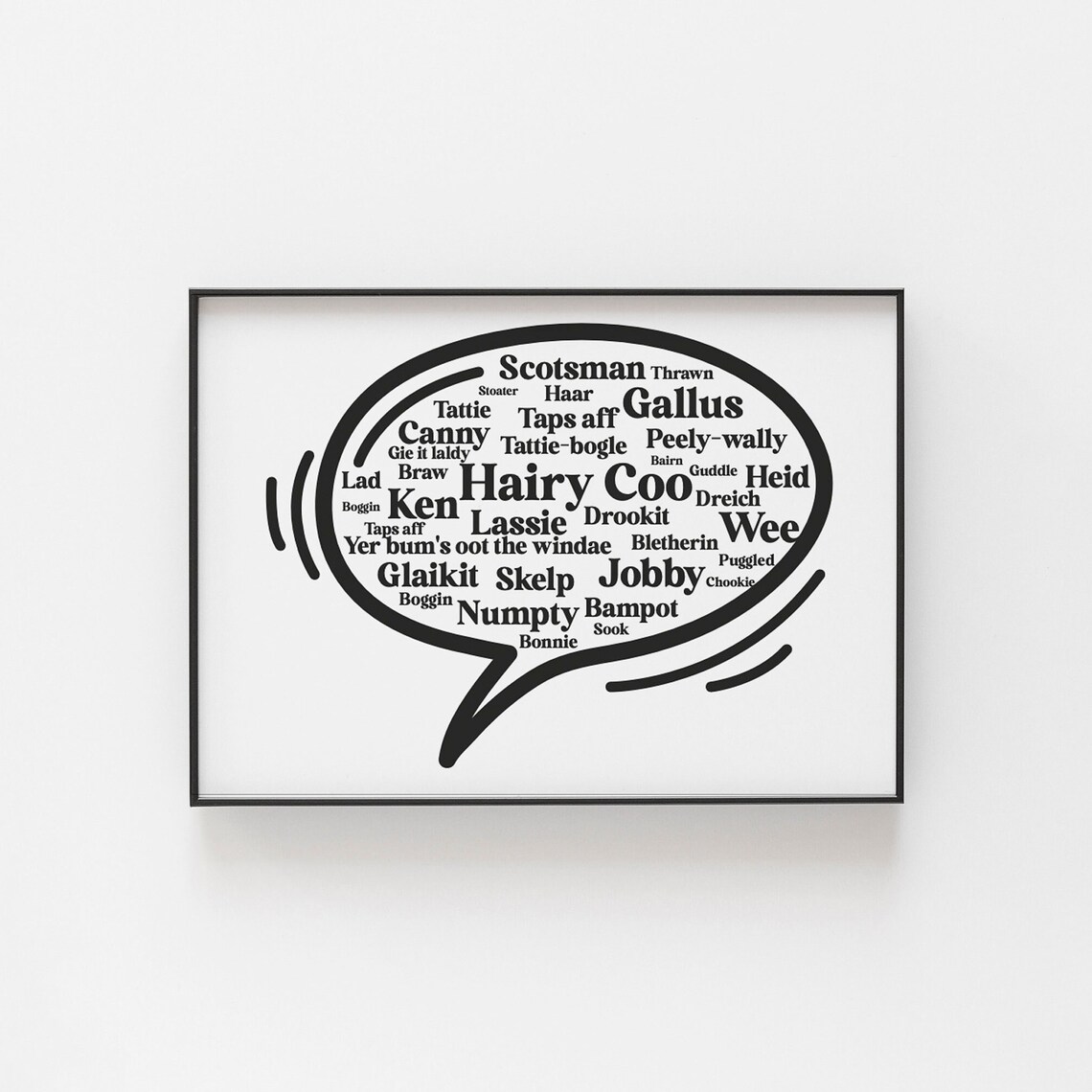 Scottish Typography Print, Funny Gift Ideas