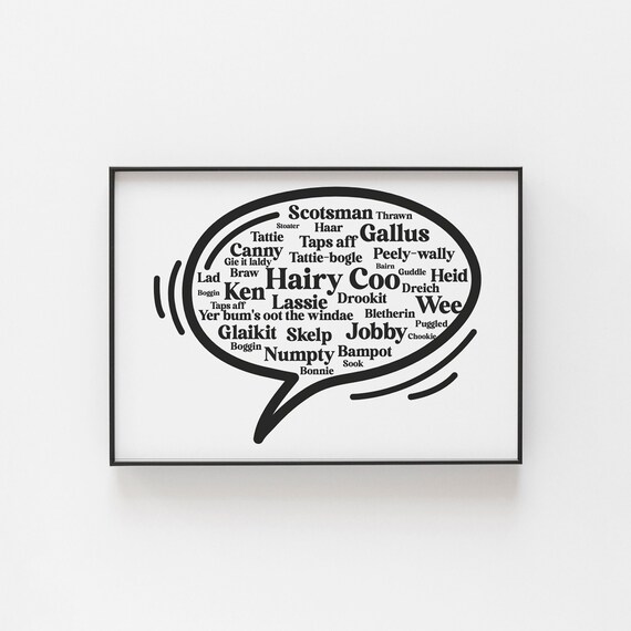 Scottish Typography Print, Funny Gift Ideas