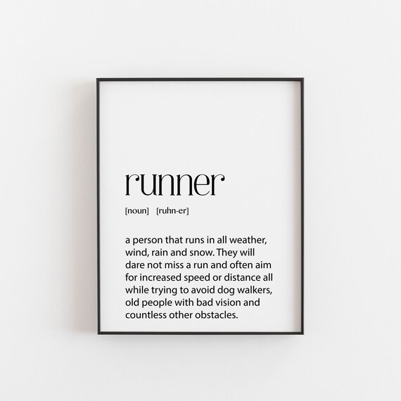 Runner Dictionary Definition Funny Gift for Runners Wall Poster