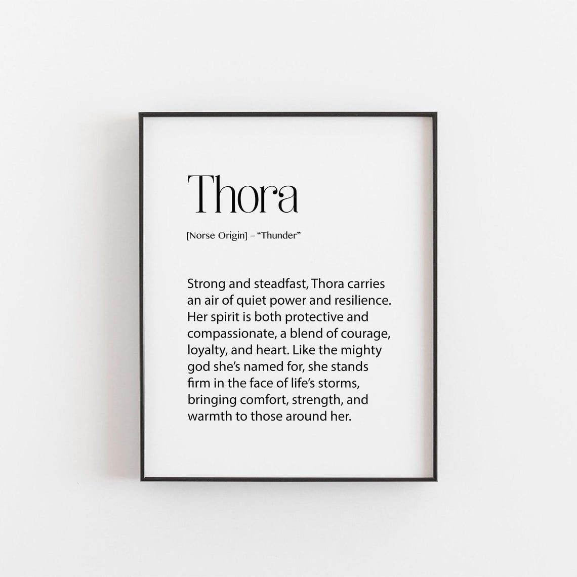 Thora Name Meaning Personalized Norse Thunder Sweet Gift Wall Art