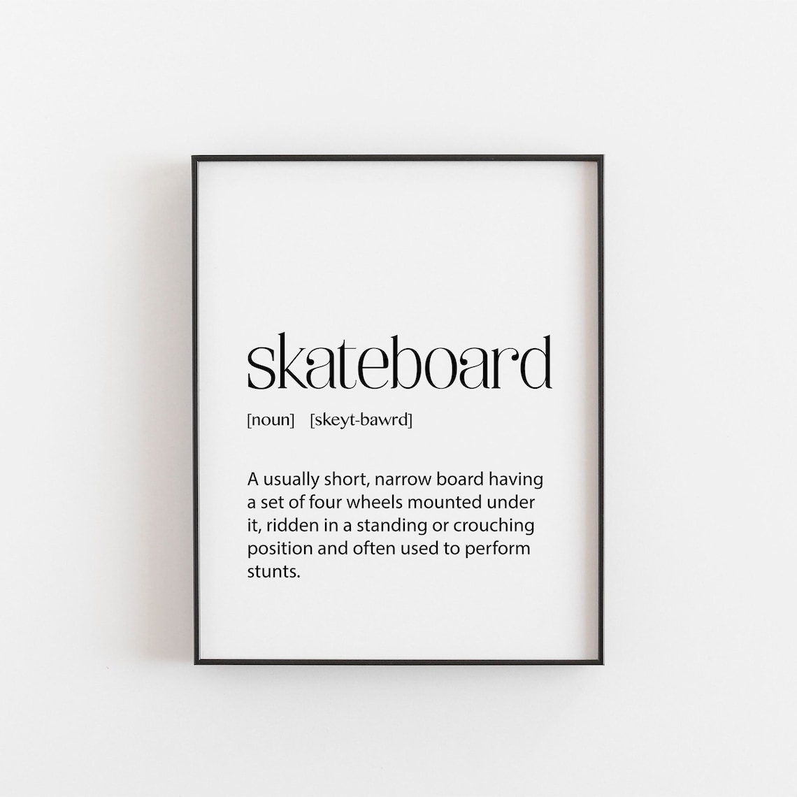 Skateboarder Gift Definition Gifts Poster Skateboard Art Decor Wall