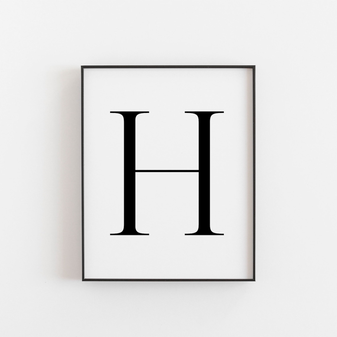 Letter H Gold Monogram Nursery Initial Art Print