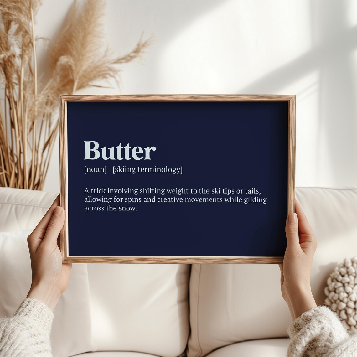 Butter Skiing Definition Print Freestyle Skiing Wall Art For Snow Sports Lovers Winter Sports Decor Skiing Lover Gift Ski Lodge Art - Image 3