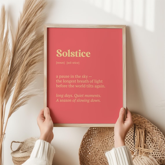 Solstice Wall Art Print Minimalist Summer Quote For Home Decor Longest Day Poem Modern Typography Gift Neutral And Unique