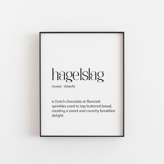 Hagelslag Dutch Chocolate Sprinkles Definition Typography Poster
