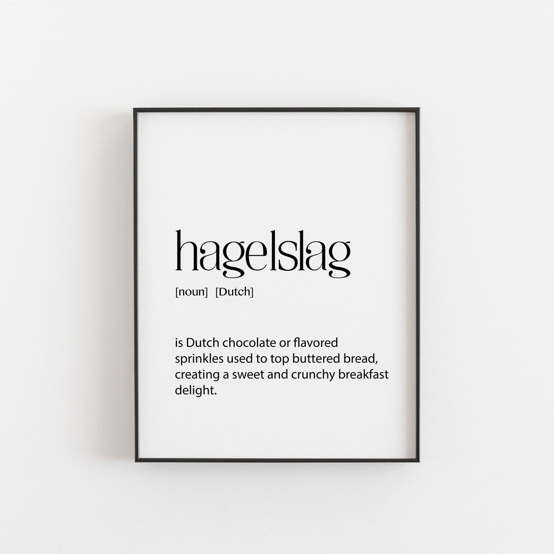 Hagelslag Dutch Chocolate Sprinkles Definition Typography Poster