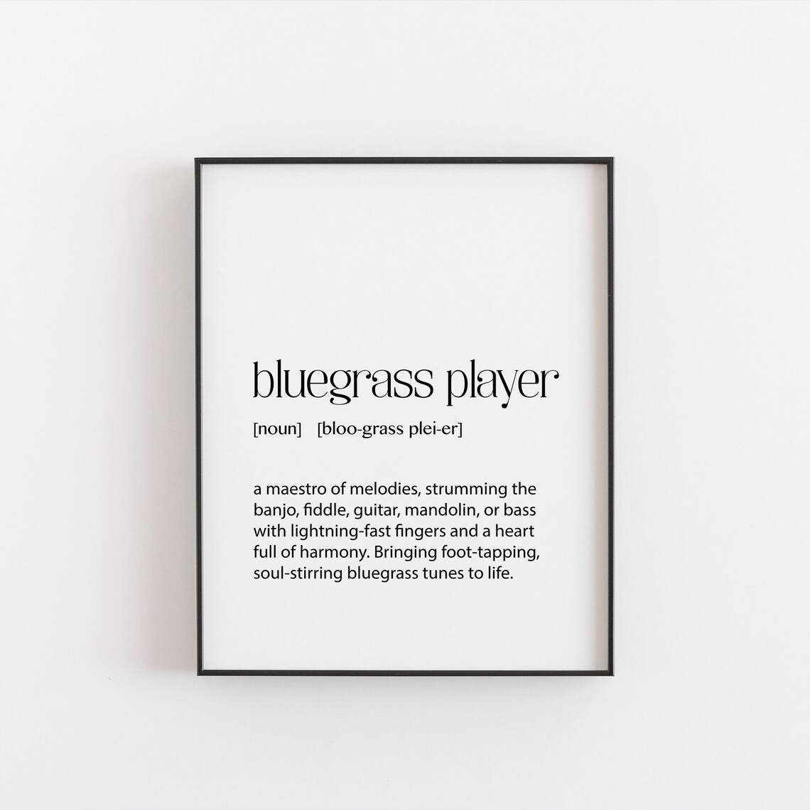 Bluegrass Player Art Print for Musician Room