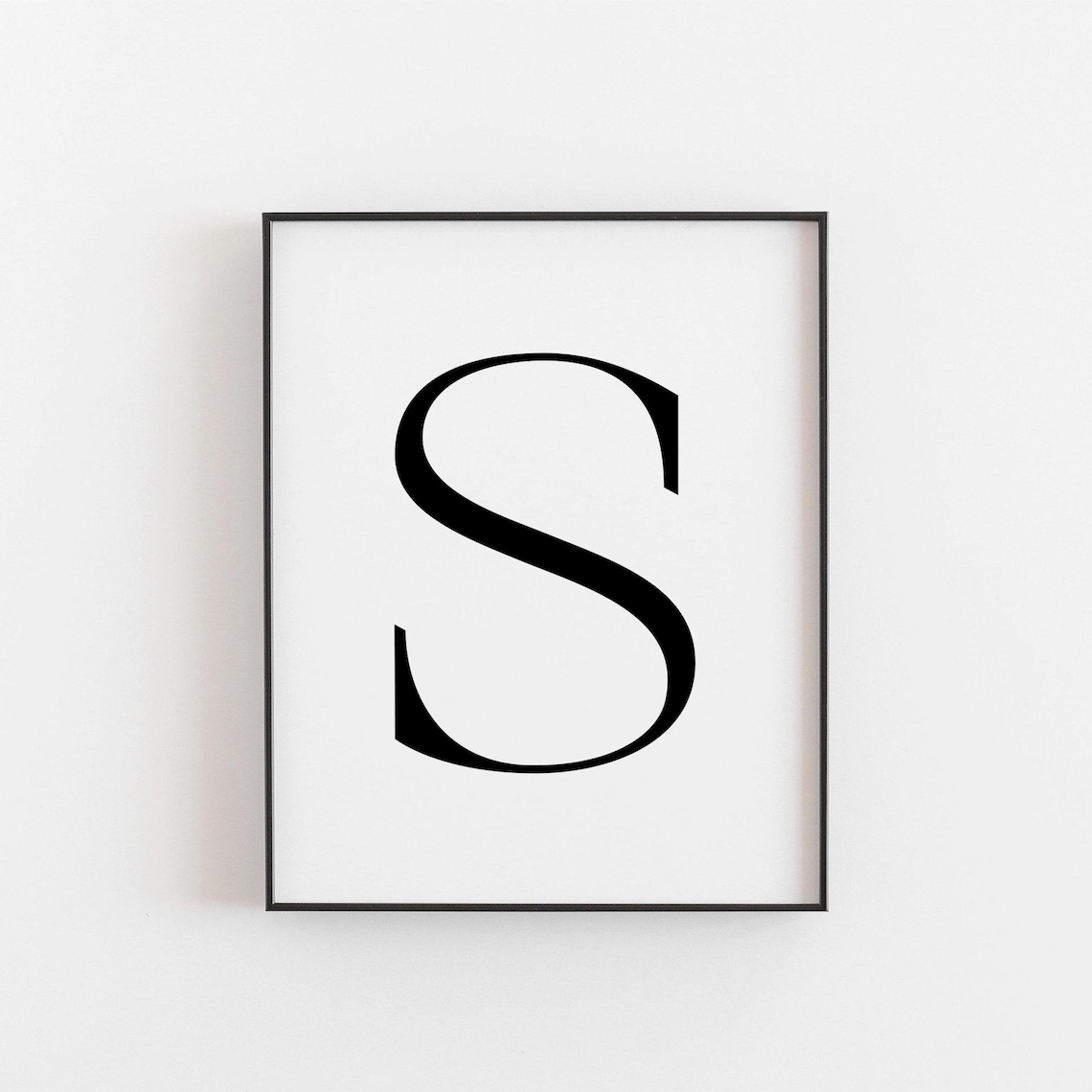 Letter S Print, Minimalist Wedding Bedroom Poster