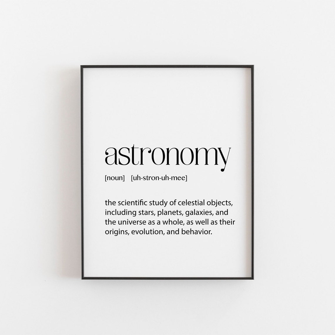 Astronomy Dictionary Definition Word Meaning Typography Poster