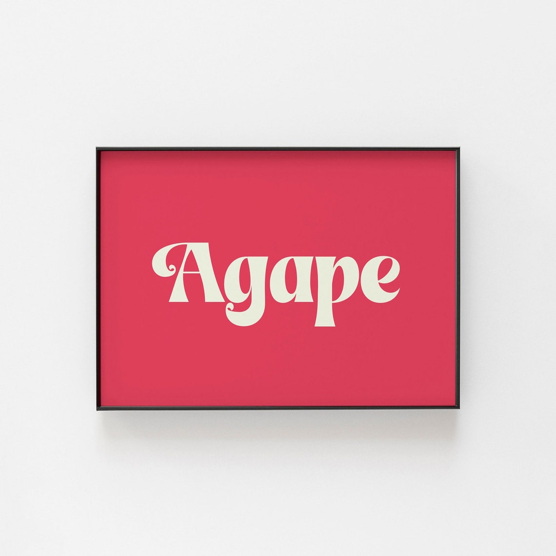 Agape Retro Cream On Burnt Orange Greek Love Typographic Poster - Image 3