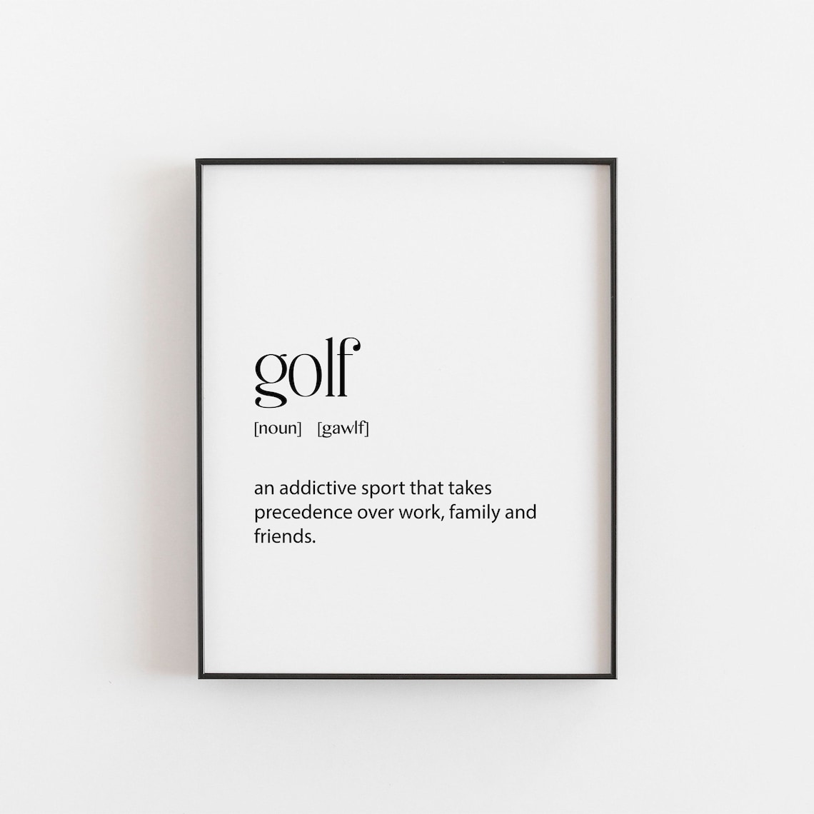 Golf Definition Dictionary Art Print, Typography Decor