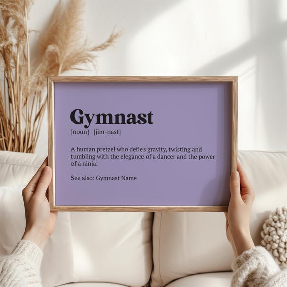 Personalised Gymnast Definition Print Custom Gymnastics Wall Art Funny Gift For Girls Boys Teens Birthday