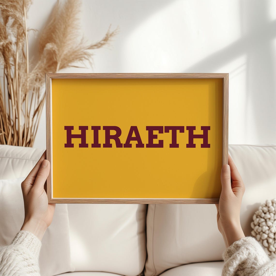 Hiraeth Welsh Word Print Bold Black Serif Minimal Typography Decor - Image 6