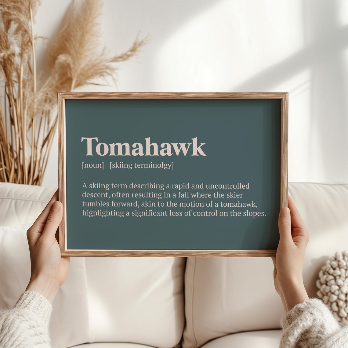 Tomahawk Skiing Definition Print Fun Snowfall Ski Art Gift For Skiers Winter Sports Fans Ski Lodge Decor Mountain Adventure Wall Art - Image 5