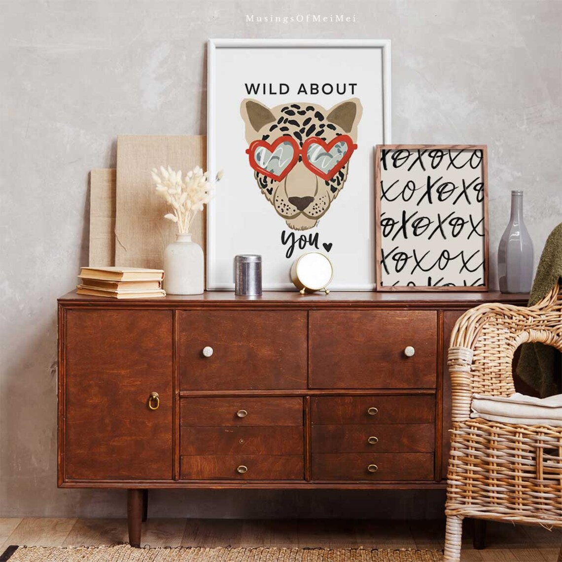 Wild About You Leopard Art Print, Cute Valentines Decor - Image 3