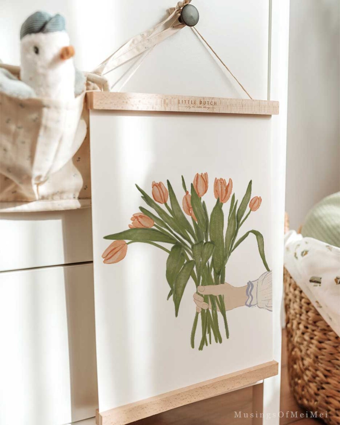 Tulip Bouquet Art Print, Spring Floral Easter Decor - Image 3