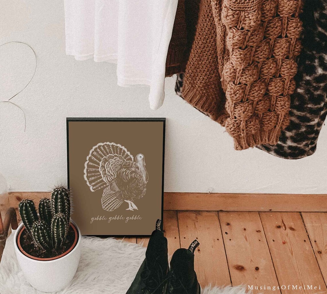 Gobble Gobble Thanksgiving Farmhouse Turkey Art Print - Image 3