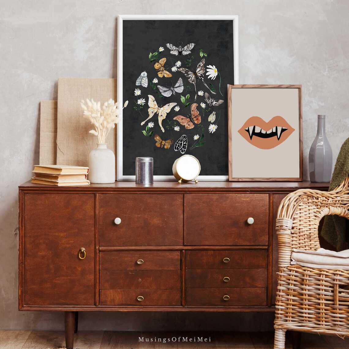 Vintage Moth Halloween Botanical Wall Art Print - Image 2