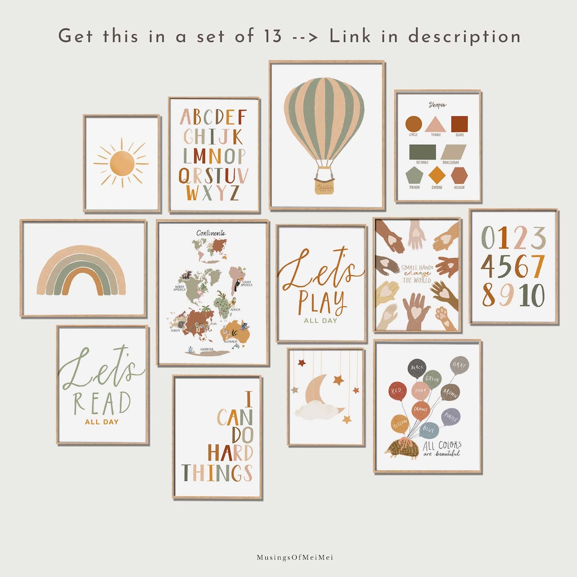 Lets Play All Day Kids Playroom Art Print - Image 3