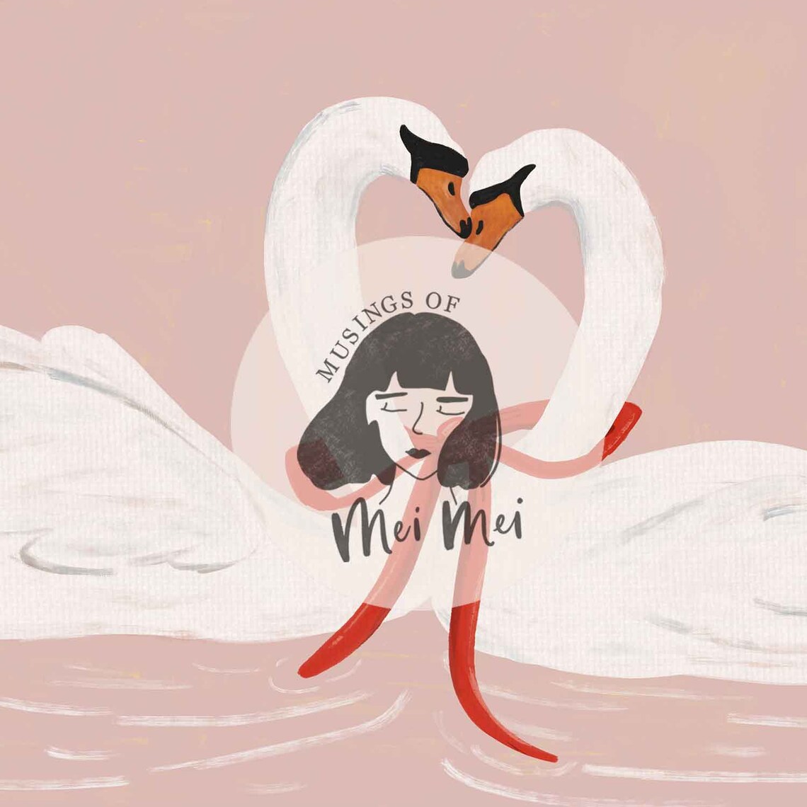 Valentines Romantic Swans Vintage Art Print - Image 4