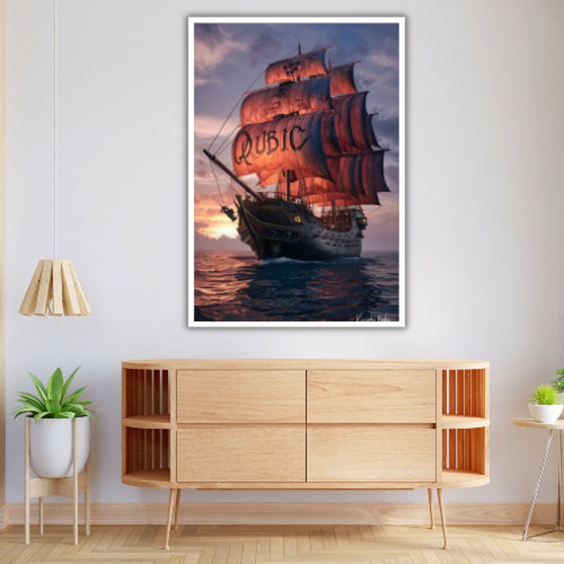 Ship Art Print, Nautical Ocean Theme - Image 3
