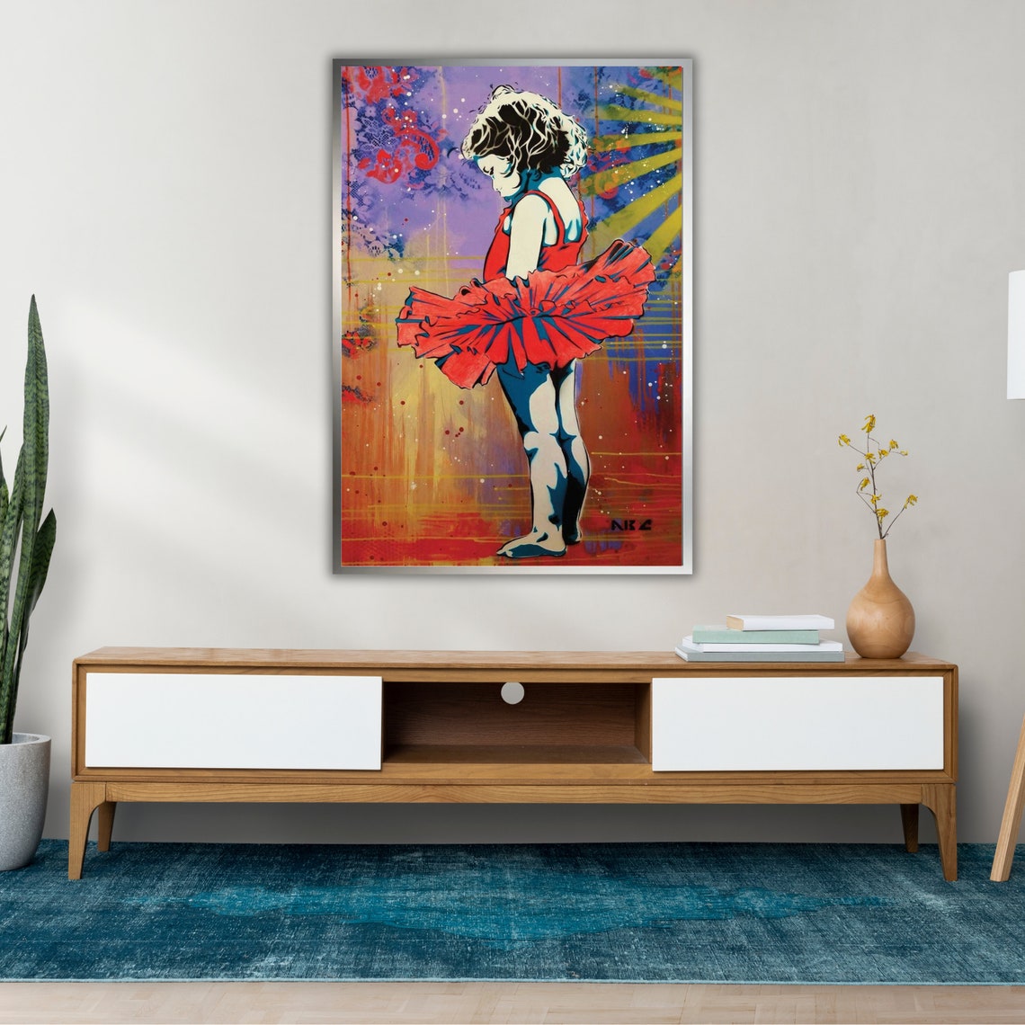 Dancer Girl Wall Art Ready To Hang Female Dancer Artwork Ballet Dancer Decor Dance Lover Gift - Image 2