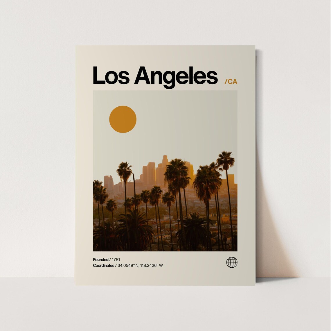 Los Angeles Minimalist Mid-Century Travel Poster