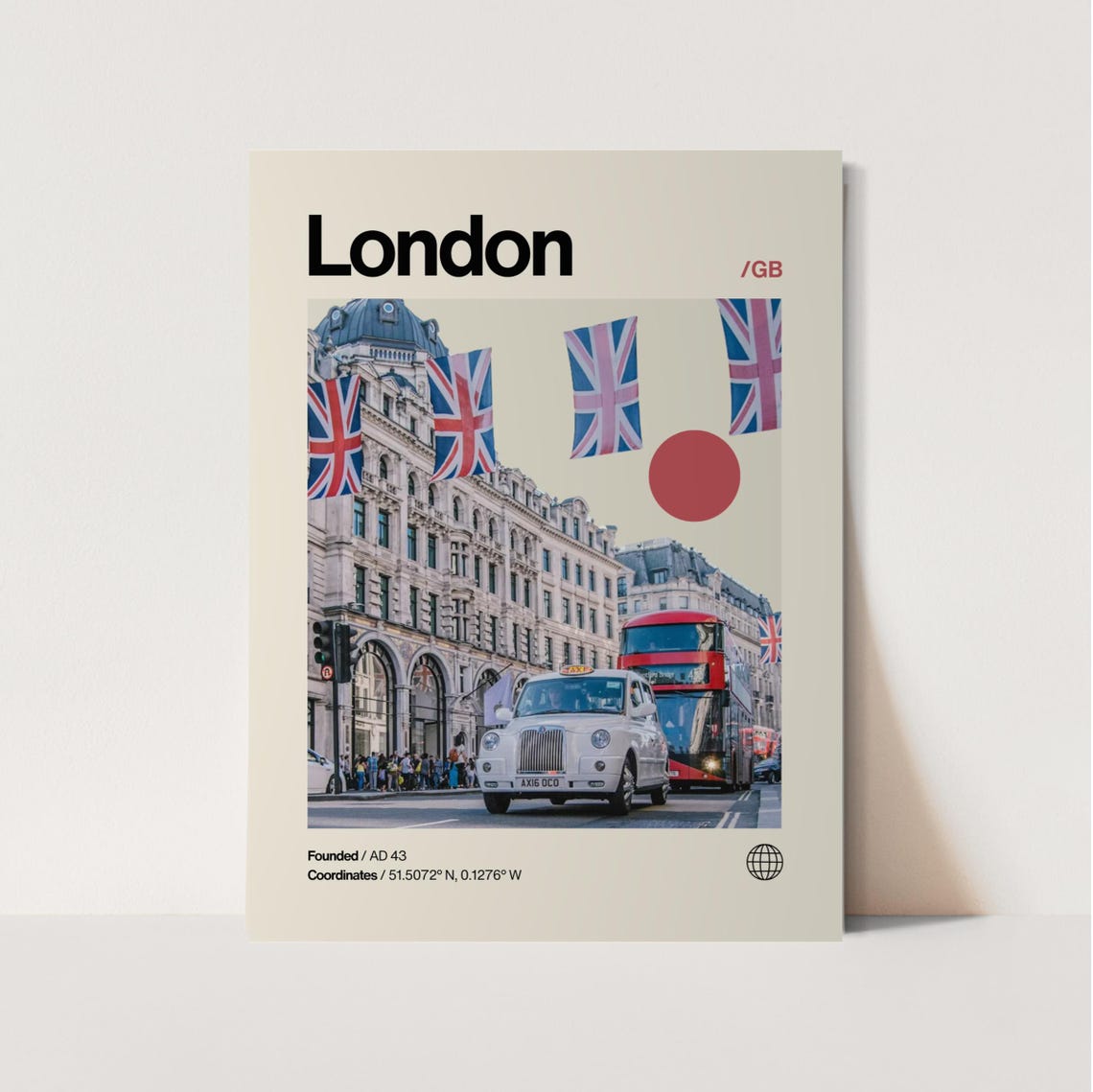 London Poster Minimalist Helvetica Mid Century Modern London Travel Print London Wall Art London England Print London Bus Poster