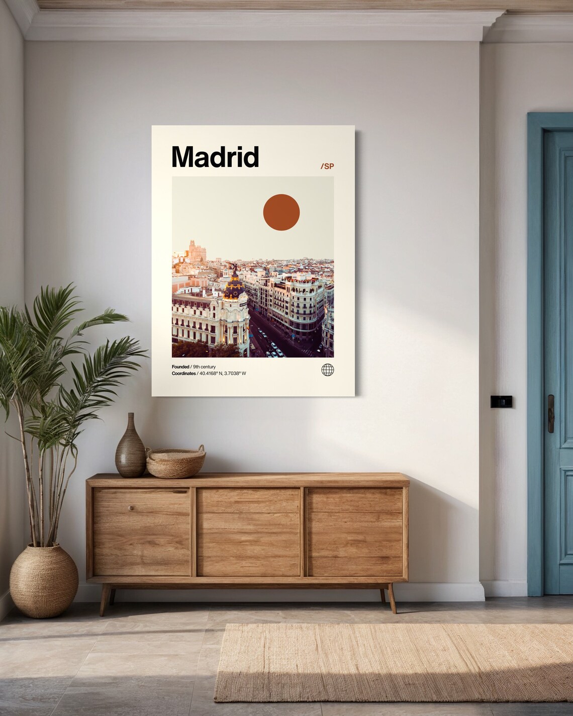 Madrid Poster Minimalist Helvetica Mid Century Modern Madrid Travel Print Madrid Wall Art Madrid Spain Art House Art Madrid Spain - Image 3