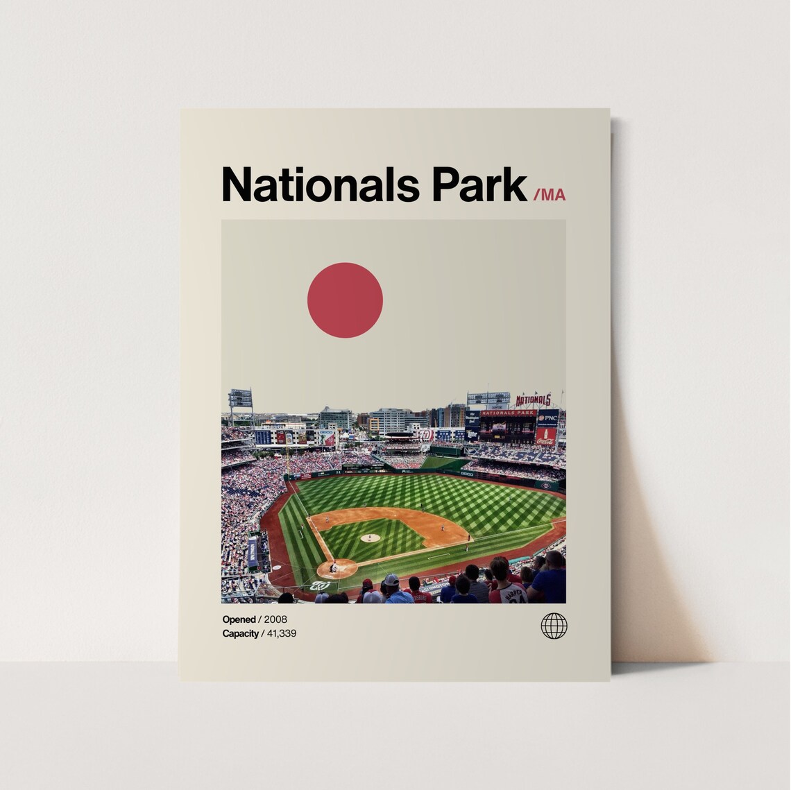 Nationals Park Washington Nationals Game Day Color Minimalist Poster