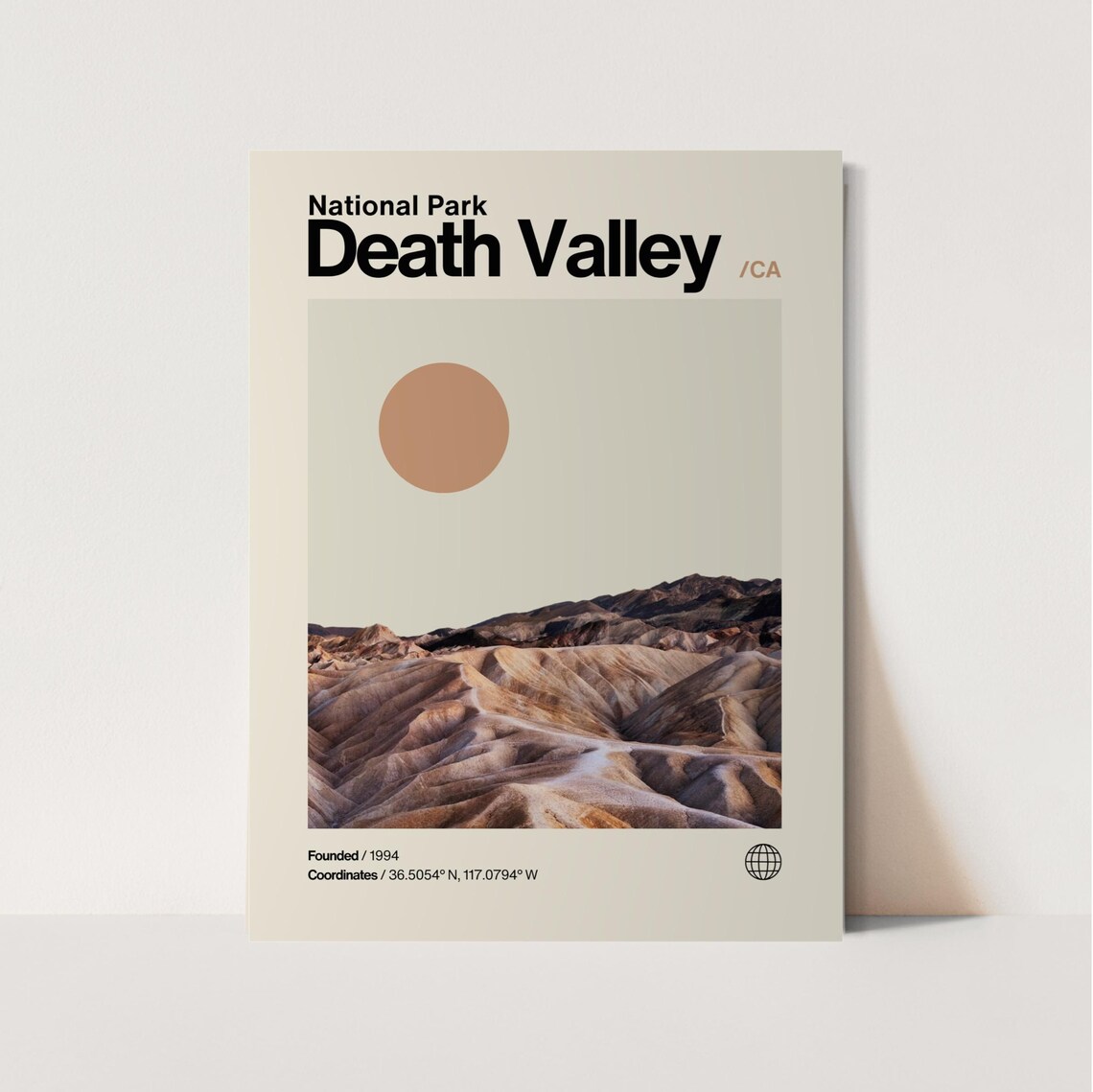 Death Valley National Park California Badlands Photo Travel Poster