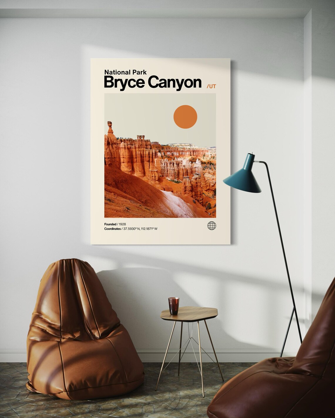 Bryce Canyon Utah Hoodoo Amphitheater Helvetica Travel Poster - Image 3