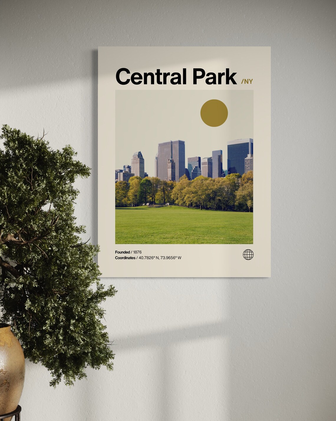 Central Park New York Skyline Photo Minimalist Travel Poster - Image 3