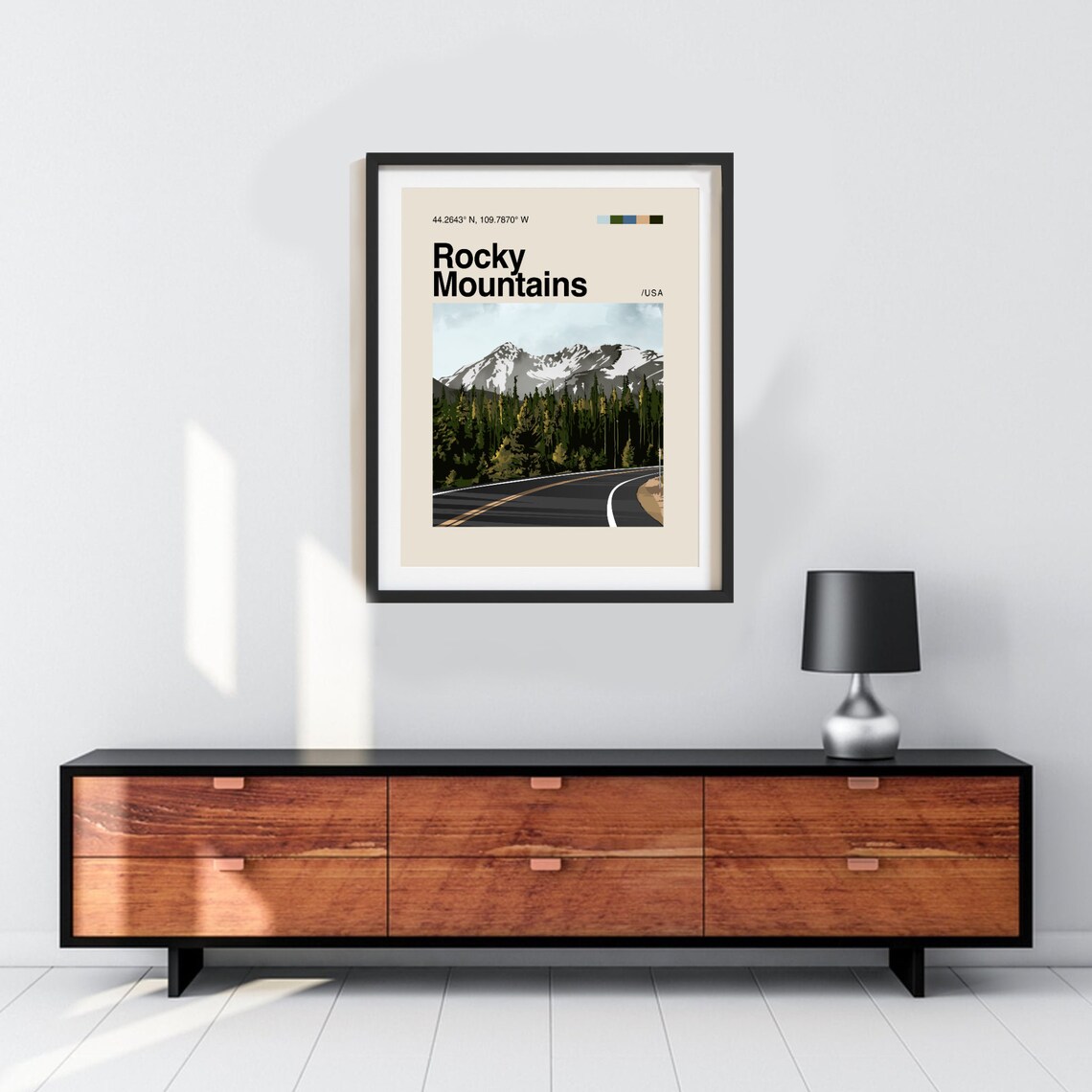 Rocky Mountain Minimalist Travel Poster, Mid-Century - Image 2