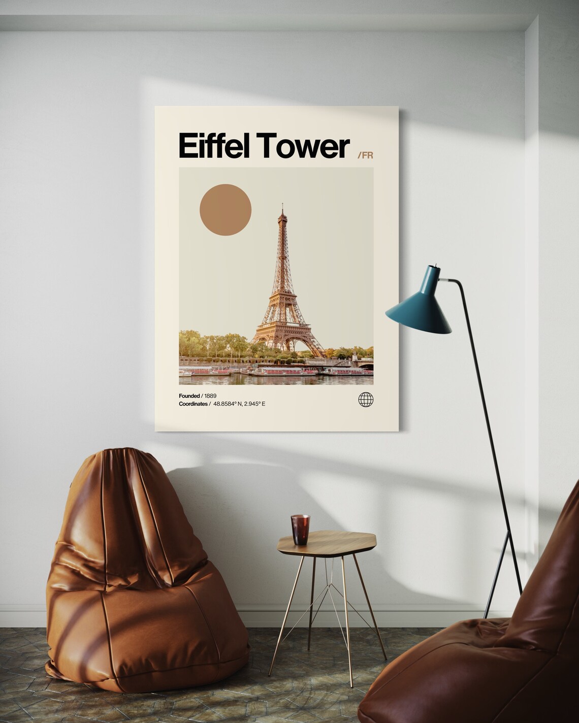 Eiffel Tower Paris France Minimalist Landmark Travel Poster Photo Art - Image 3