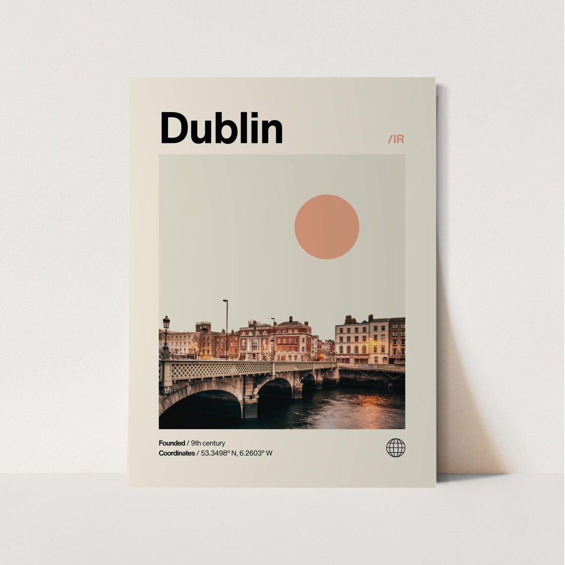Dublin Minimalist Mid-Century Travel Poster