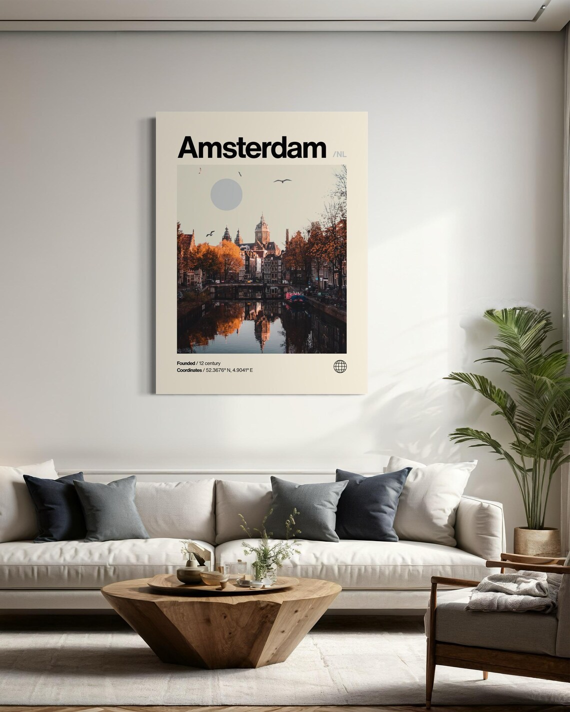 Amsterdam Netherlands Canal Sunset Historic Center Travel Poster - Image 3