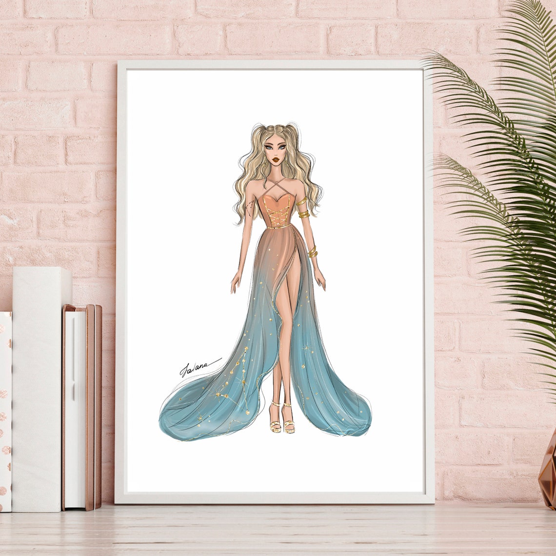 Capricorn Print Zodiac Sign Fashion Illustration Art Print Capricorn Girl Fashion Wall Art Capricorn Poster Capricorn Gift For Her - Image 4