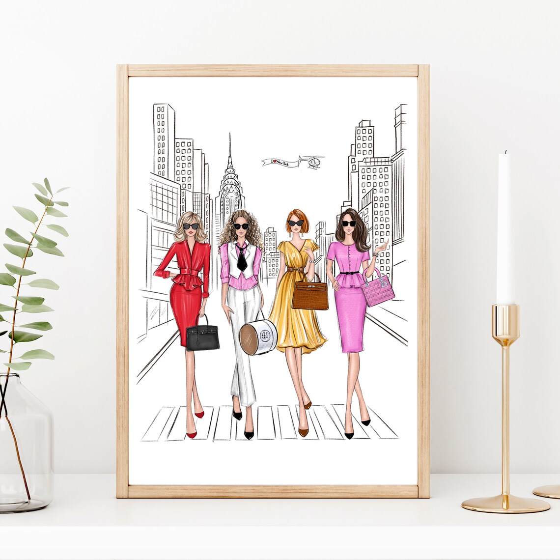 Fashion Girls In New York City Art Print