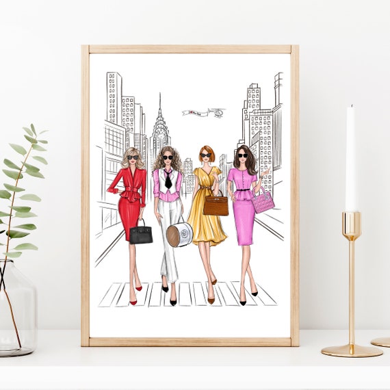 Fashion Girls In New York City Art Print