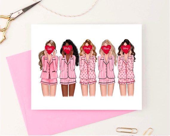 Galentines Day Card Fashion Postcard For Her Girly Custom Card Galentines Gift Custom Name Greeting Card Galentines Party Invitation